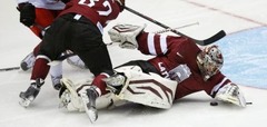 Soču OS hokejs: Latvija pret Čehiju, 1. trešdaļa beigusies