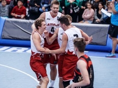 Svētdien Latvijas 3x3 basketbola izlases turpinās cīņu par Eiropas U18 kausa finālturnīru