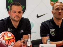 "Valmiera Glass/ViA" ar medaļām kabatā tēmē uz futbola Virslīgu un LBL