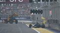 Rasels pirmajā aplī iegūst pirmo vietu un avarē, "McLaren" sarīko šovu
