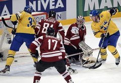 Pasaules čempionāts hokejā: Latvija - Zviedrija 0:4 (rit 3.periods)