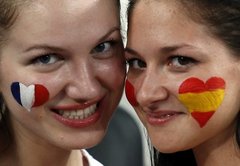 EURO 2012 ceturtdaļfināls: Spānija - Francija 1:0 (rit 1.puslaiks)