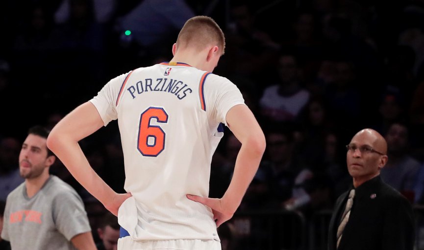 Porziņģis izlaiž «Knicks» uzvarētu spēli un kādu laiku ārstēsies