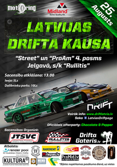 Jelgavā norisināsies Latvijas drifta kausa 4.posms