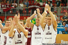 EČ basketbolā: Latvija - Melnkalne 17:17 (pēc 1. ceturtdaļas)