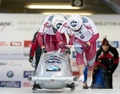 FOTO: Melbārdis/Dreiškens trešie pēc PČ bobslejā pirmās dienas